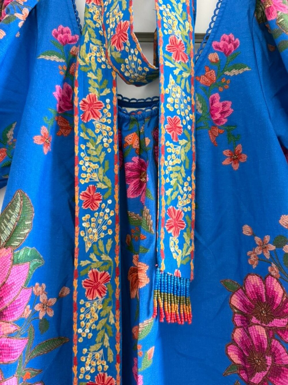 FARM RIO size Small oversized blue dress with belt NWOT - Picture 2 of 3